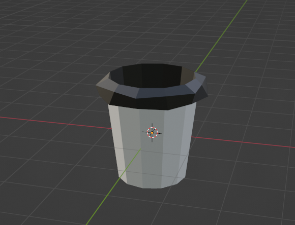 A low poly 3D model of a trash can